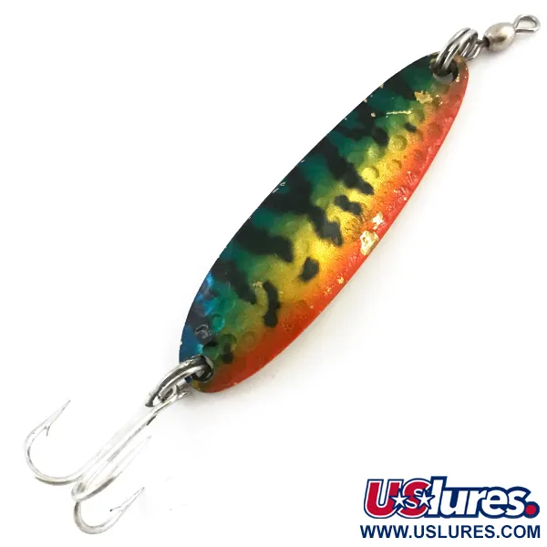 Luhr Jensen Krocodile DIE #3 UV (світиться в ультрафіолеті), Fire Tiger/золото, 14 г, блесна коливалка (колебалка) #5085