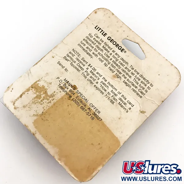 Mann's Bait  Little George, білий/карбований нікель, 17 г, блесна коливалка (колебалка) #5116