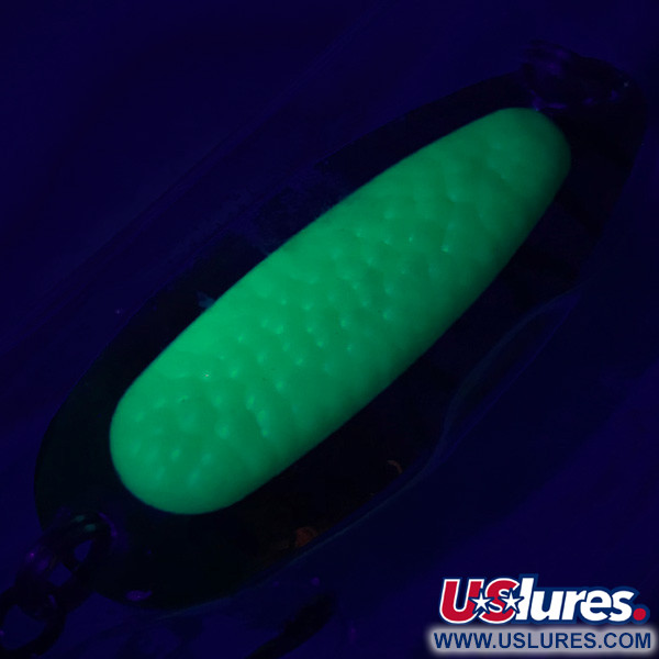  Blue Fox Pixee UV (світиться в ультрафіолеті), карбований нікель/зелений, 14 г, блесна коливалка (колебалка) #5128