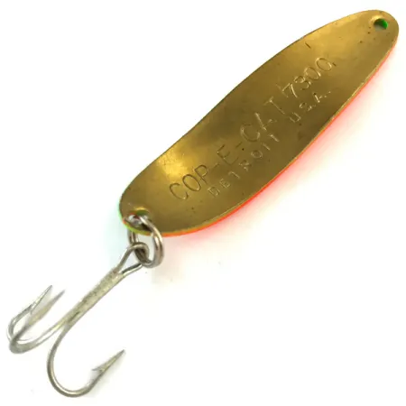 Eppinger Dardevle Cop-E-Cat 7300 UV (світиться в ультрафіолеті), Fire Tiger/латунь. Fire Tiger UV - світиться в ультрафіолеті, 10 г, блесна коливалка (колебалка) #15717