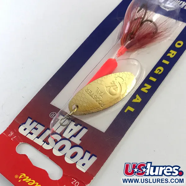 Yakima Bait Worden’s Original Rooster Tail UV (світиться в ультрафіолеті), золото, 7 г, блешня оберталка (вертушка) #5196