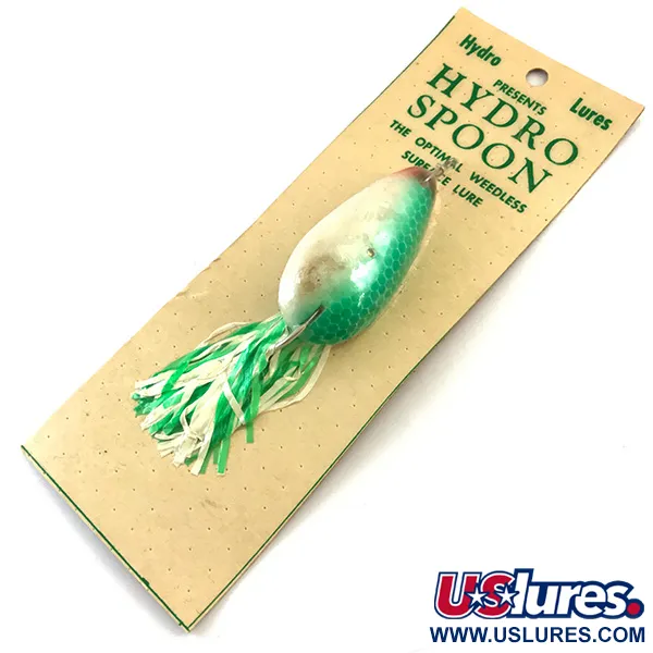 Hydro Lures Незачіпляйка Hydro Spoon UV (світиться в ультрафіолеті), білий/зелений, 14 г, блесна коливалка (колебалка) #5197