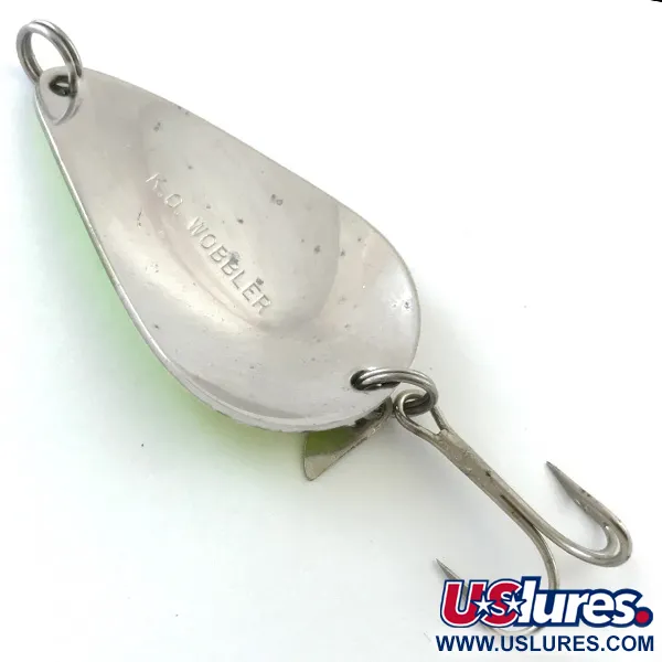 Acme K.O. Wobbler UV (світиться в ультрафіолеті), нікель/зелений, 21 г, блесна коливалка (колебалка) #5216