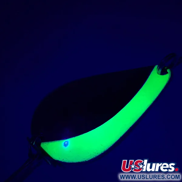 Acme K.O. Wobbler UV (світиться в ультрафіолеті), нікель/зелений, 21 г, блесна коливалка (колебалка) #5216