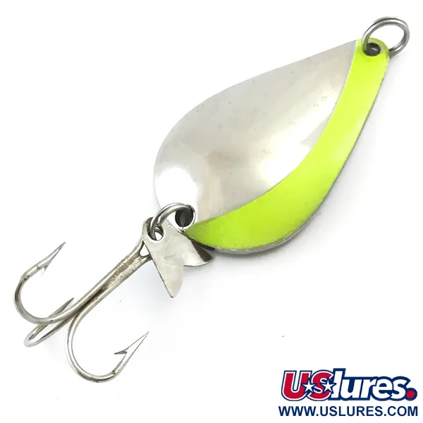 Acme K.O. Wobbler UV (світиться в ультрафіолеті), нікель/зелений, 21 г, блесна коливалка (колебалка) #5216