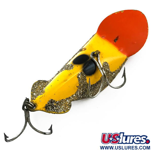  Buck Perry Spoonplug, жовтий/помаранчевий/сірий гліттер, 21 г, блесна коливалка (колебалка) #5220
