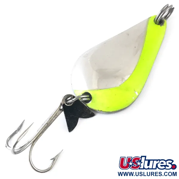 Acme K.O. Wobbler UV (світиться в ультрафіолеті), нікель/зелений, 14 г, блесна коливалка (колебалка) #5264