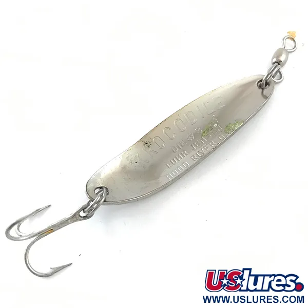 Luhr Jensen Krocodile DIE #3 UV (світиться в ультрафіолеті), карбований нікель/червоний, 10 г, блесна коливалка (колебалка) #5307