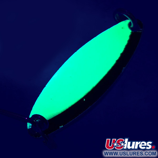Luhr Jensen Needlefish 1 UV (світиться в ультрафіолеті), Шартрез/чорний/білий, 2 г, блесна коливалка (колебалка) #5343