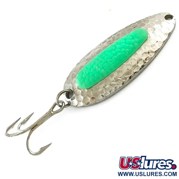 Blue Fox Pixee UV (світиться в ультрафіолеті), карбований нікель/зелений, 24 г, блесна коливалка (колебалка) #5344