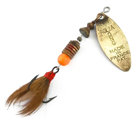 Mepps Aglia Long 1 Dressed, латунь/червоний, 4,5 г, блешня оберталка (вертушка) #5377