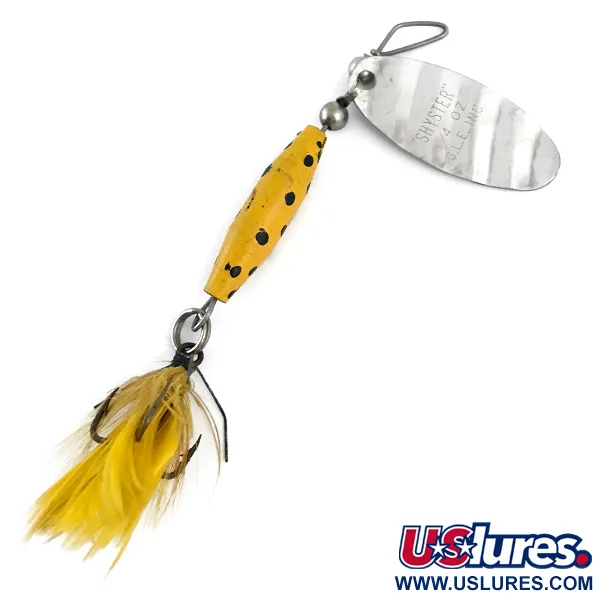  Glen Evans Shyster, нікель/жовтий, 7 г, блешня оберталка (вертушка) #5382