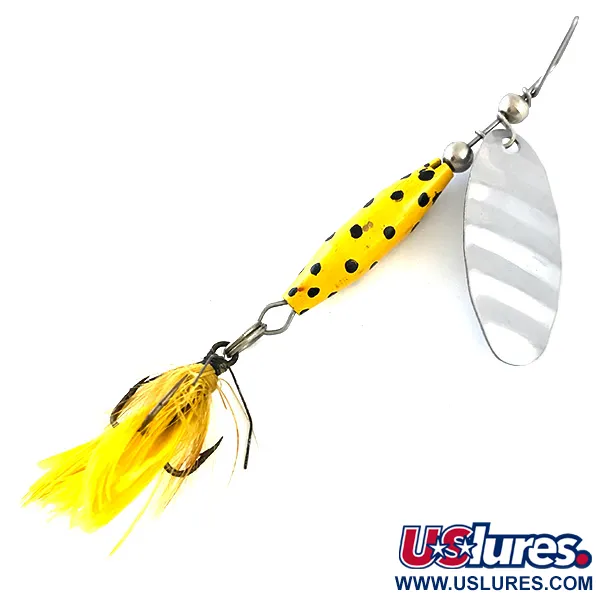  Glen Evans Shyster, нікель/жовтий, 7 г, блешня оберталка (вертушка) #5382