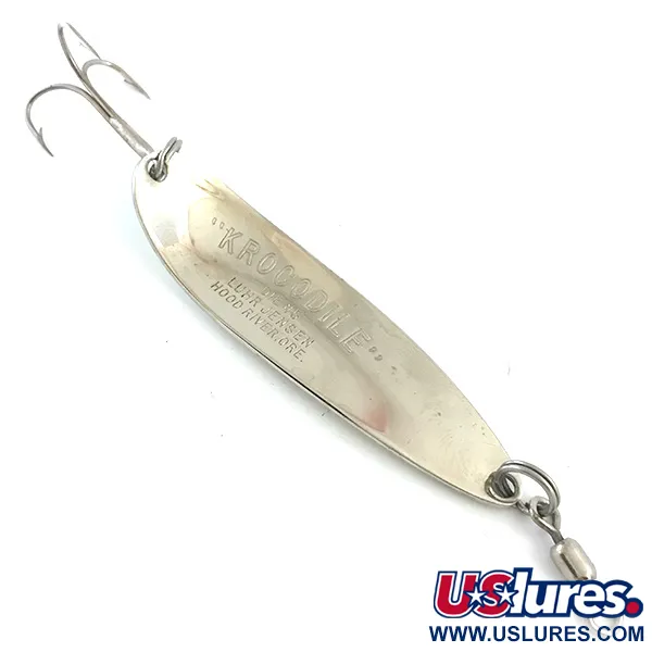 Luhr Jensen Krocodile DIE #5 (світиться в темряві), синій/білий Glow - світиться в темряві, 25 г, блесна коливалка (колебалка) #5384