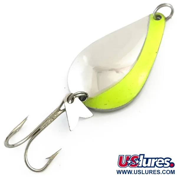 Acme K.O. Wobbler UV (світиться в ультрафіолеті), нікель/шартрез, 21 г, блесна коливалка (колебалка) #5404