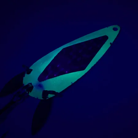 Marathon з пелюстками UV (світиться в ультрафіолеті), жовтий/нікель, 16 г, блесна коливалка (колебалка) #5411