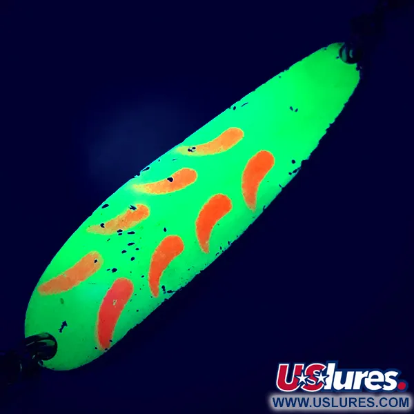 Luhr Jensen Krocodile DIE #4 UV (світиться в ультрафіолеті), жовтий/червоний/золото, 19 г, блесна коливалка (колебалка) #5523