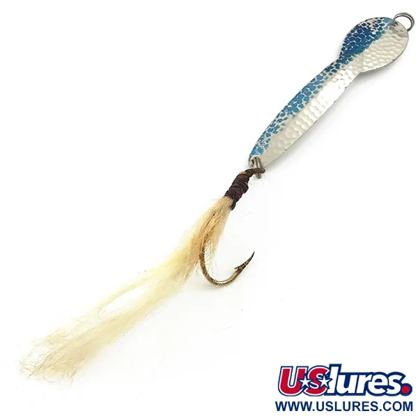  Glen Evans Loco 5, карбований нікель/синій, 28 г, блесна коливалка (колебалка) #5549