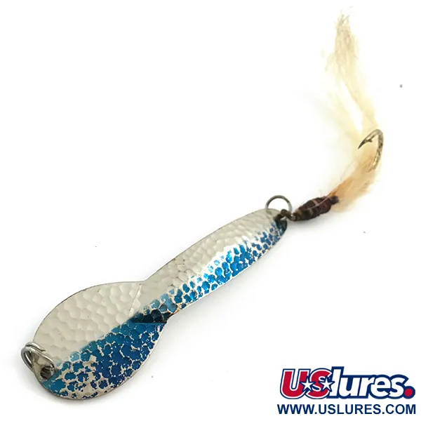  Glen Evans Loco 5, карбований нікель/синій, 28 г, блесна коливалка (колебалка) #5549