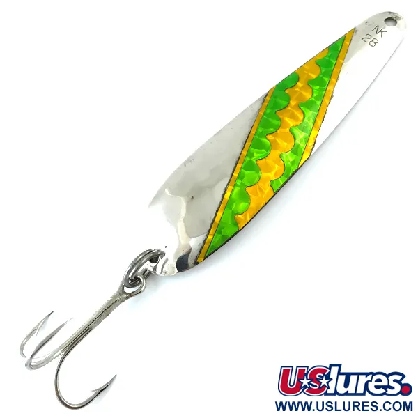 Len Thompson Northern King 28 UV (світиться в ультрафіолеті), срібло/жовтий/зелений UV, 14 г, блесна коливалка (колебалка) #5568