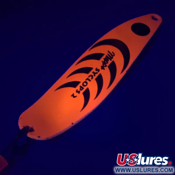  Mepps Syclops 2 UV (світиться в ультрафіолеті), неоновий помаранчевий/золото, 17 г, блесна коливалка (колебалка) #5572
