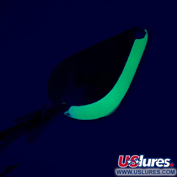 Acme K.O. Wobbler UV (світиться в ультрафіолеті), нікель/зелений, 7 г, блесна коливалка (колебалка) #5629