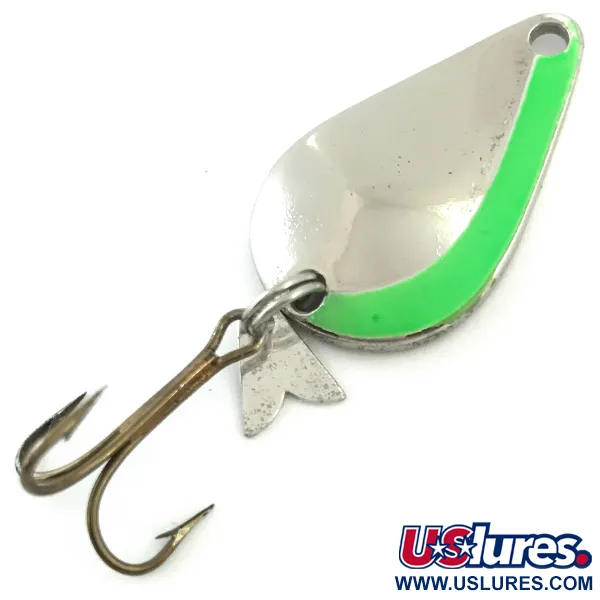 Acme K.O. Wobbler UV (світиться в ультрафіолеті), нікель/зелений, 7 г, блесна коливалка (колебалка) #5629