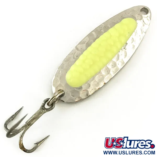  Blue Fox Pixee UV (світиться в ультрафіолеті)​, карбований нікель/жовтий, 7 г, блесна коливалка (колебалка) #5651