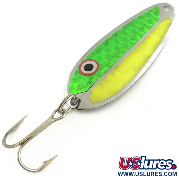 Pro King Pro Spoon, жовтий/зелений/нікель, 8,5 г, блесна коливалка (колебалка) #5690