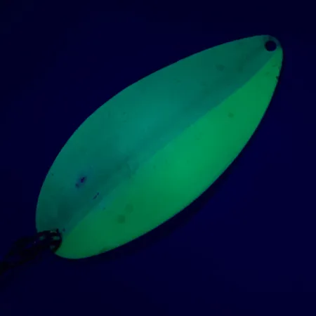 TODDCO Main liner UV (світиться в ультрафіолеті та в темряві), білий/жовтий/нікель, 21 г, блесна коливалка (колебалка) #5698