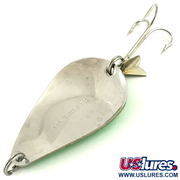 Acme K.O. Wobbler UV (світиться в ультрафіолеті), нікель/зелений, 21 г, блесна коливалка (колебалка) #5715