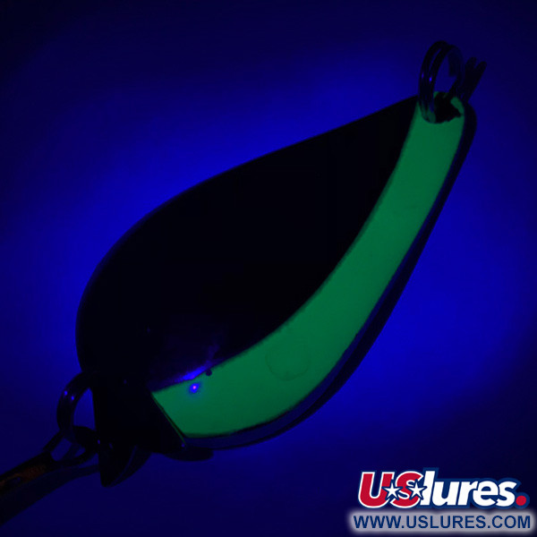 Acme K.O. Wobbler UV (світиться в ультрафіолеті), нікель/зелений, 21 г, блесна коливалка (колебалка) #5715