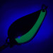 Acme K.O. Wobbler UV (світиться в ультрафіолеті), нікель/зелений, 21 г, блесна коливалка (колебалка) #5715