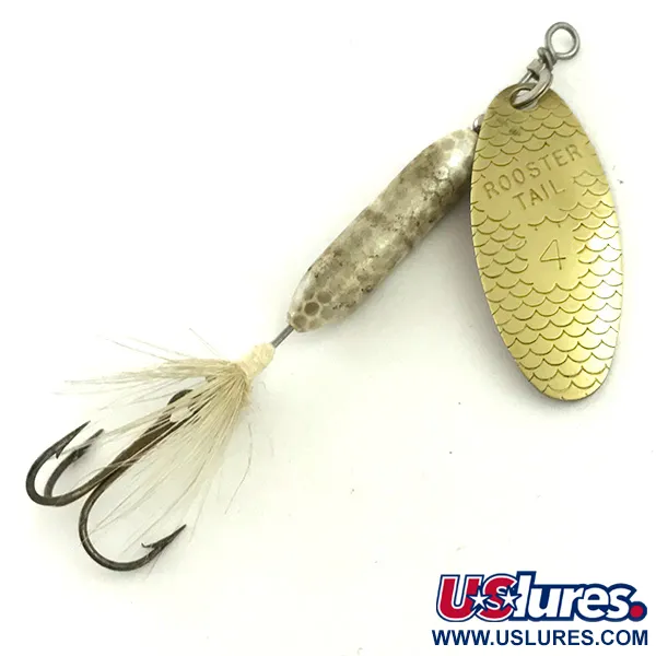 Yakima Bait Worden’s Original Rooster Tail 4, золото/білий/сірий, 8 г, блешня оберталка (вертушка) #5724