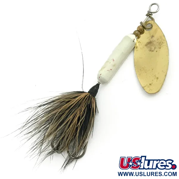 Yakima Bait Worden’s Original Rooster Tail, золото/білий, 7 г, блешня оберталка (вертушка) #5731