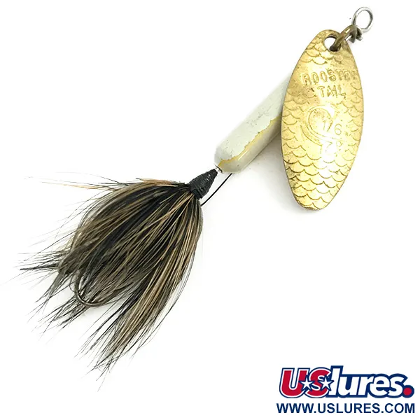 Yakima Bait Worden’s Original Rooster Tail, золото/білий, 7 г, блешня оберталка (вертушка) #5731