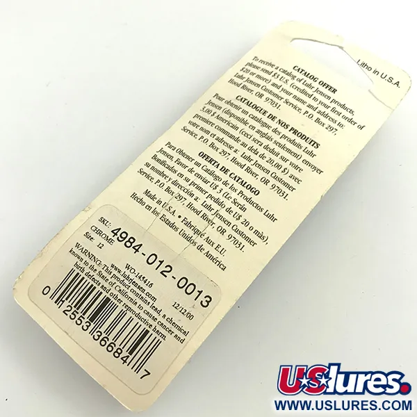 Luhr Jensen Tony Accetta Pet Spoon 12, нікель, 2 г, блесна коливалка (колебалка) #5741