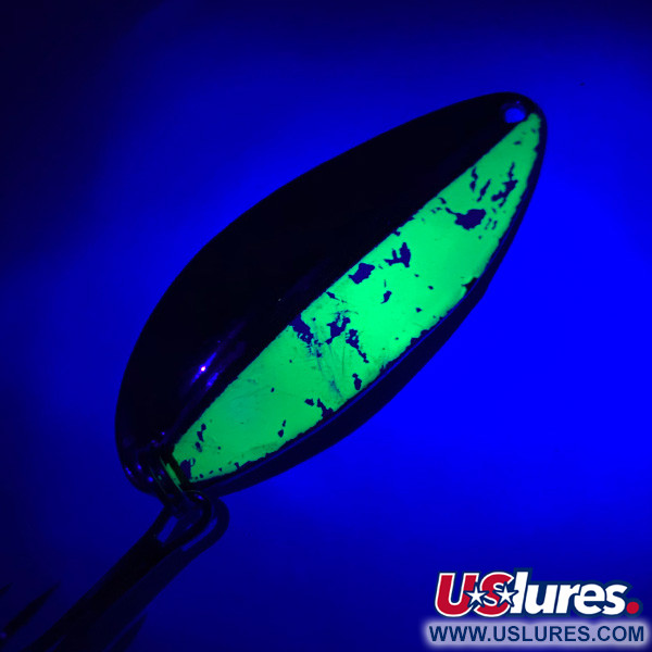  Main liner UV (світиться в ультрафіолеті), нікель/неоновий зелений, 12 г, блесна коливалка (колебалка) #5776
