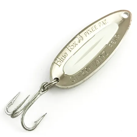 Blue Fox Pixee UV (світиться в ультрафіолеті), карбований нікель/білий UV - светится в ультрафиолете, 7 г, блесна коливалка (колебалка) #5815