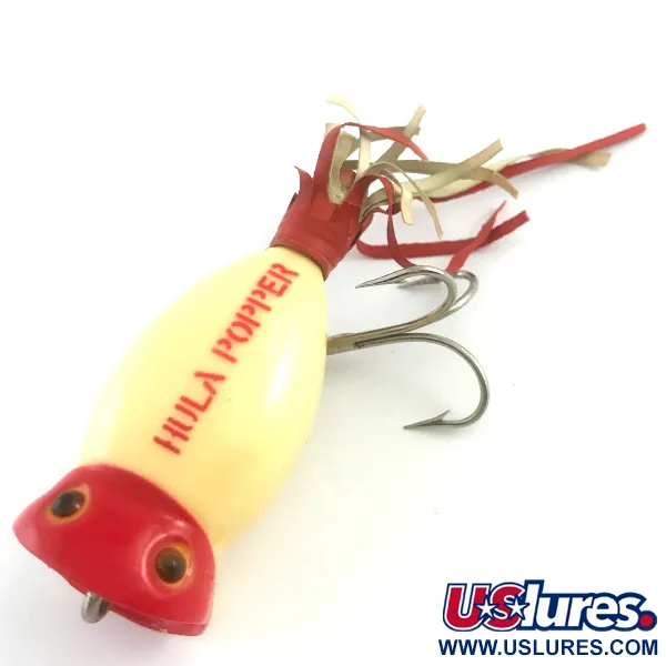 Fred Arbogast Hula Popper, червоний/білий, 8 г, воблер #5878