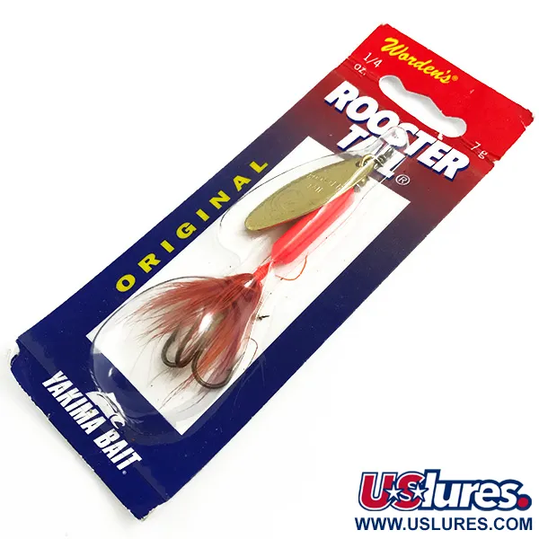 Yakima Bait Worden’s Original Rooster Tail UV (світиться в ультрафіолеті), золото UV - світиться в ультрафіолеті, 7 г, блешня оберталка (вертушка) #5887