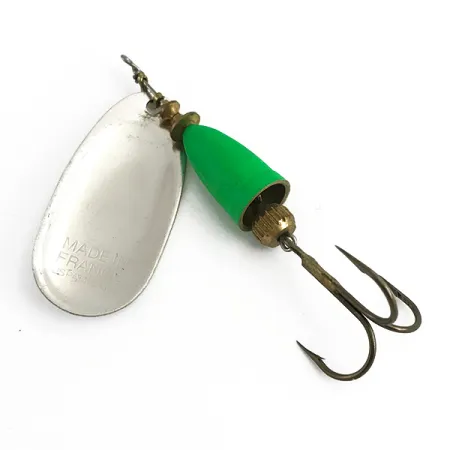 Blue Fox Super Vibrax 5 UV (світиться в ультрафіолеті), срібло/зелений, 13 г, блешня оберталка (вертушка) #6104