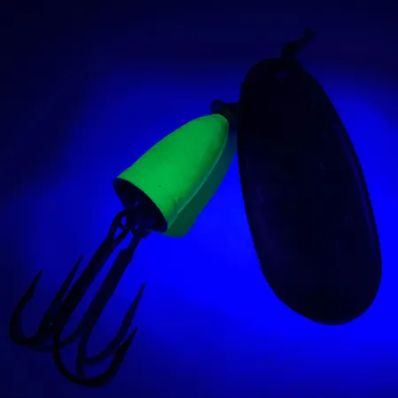 Blue Fox Super Vibrax 5 UV (світиться в ультрафіолеті), срібло/зелений, 13 г, блешня оберталка (вертушка) #6104