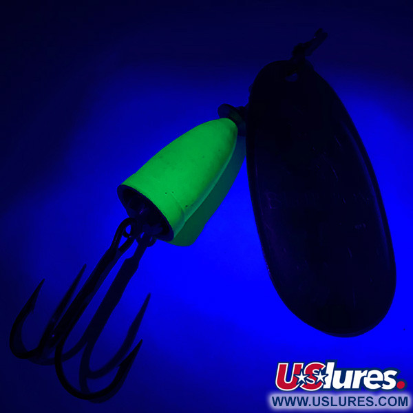  Blue Fox Super Vibrax 5 UV (світиться в ультрафіолеті), срібло/зелений, 13 г, блешня оберталка (вертушка) #5929