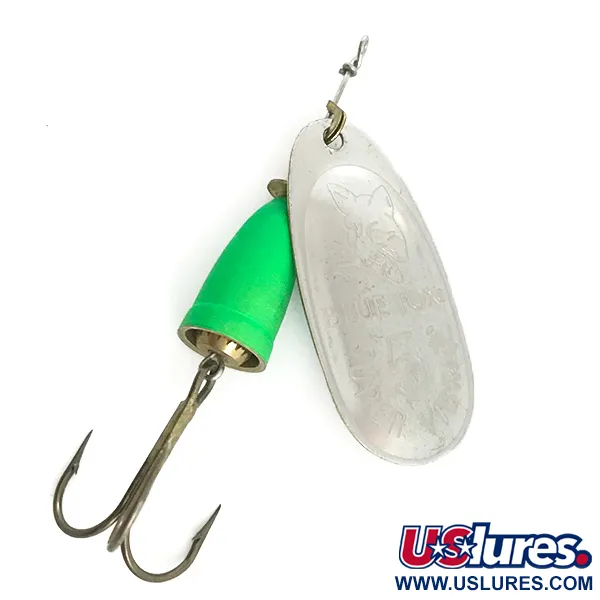  Blue Fox Super Vibrax 5 UV (світиться в ультрафіолеті), срібло/зелений, 13 г, блешня оберталка (вертушка) #5929
