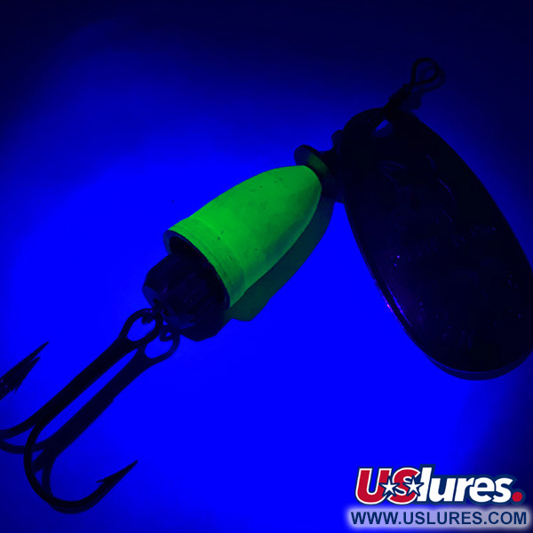  Blue Fox Super Vibrax 3 UV (світиться в ультрафіолеті), срібло/зелений, 8 г, блешня оберталка (вертушка) #5927