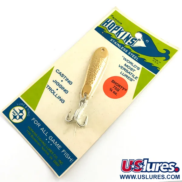  Hopkins shorty 75, пількер, Карбоване золото, 21 г, блесна коливалка (колебалка) #5919