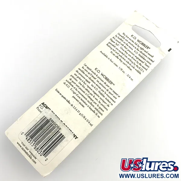 Acme K.O. Wobbler UV (світиться в ультрафіолеті), жовтий/зелений/нікель, 21 г, блесна коливалка (колебалка) #5923