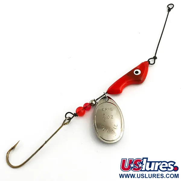  Erie Dearie Walleye Killer, приманка на судака, нікель/червоний, 14 г, блешня оберталка (вертушка) #5932