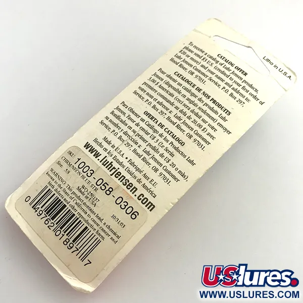 Luhr Jensen Krocodile DIE #4, нікель/синій, 19 г, блесна коливалка (колебалка) #5957